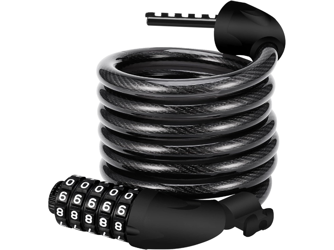 Cadeado Para Bicicleta , Cadeado Longo Para Bicicleta 120 Cm X 12 Mm, Cabo Antifurto Aquaforge (preto)