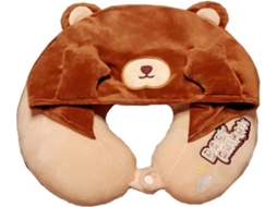 Travesseiro De Viagem De Algodão Em Forma De U, Travesseiro Multifuncional Para Cabeça E Pescoço, Suporte Para Dormir, Urso Sério Slowmoose