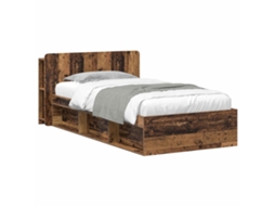 Vidaxl Estrutura De Cama Com Armazenamento Madeira Antiga 90 X 200 Cm