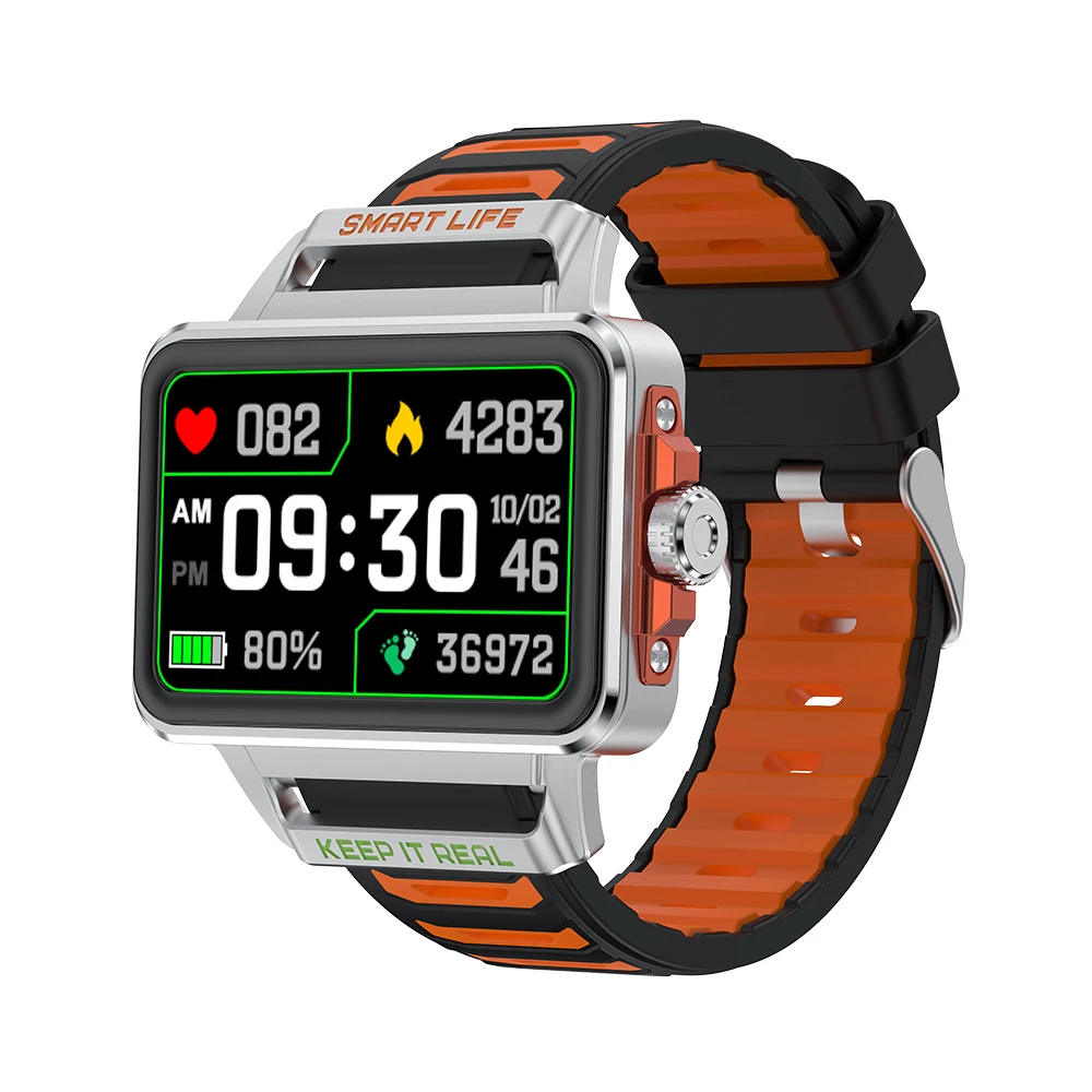 Smartwatch MDUG Elegante com Tela de 1,57 Polegadas, Alta Definição (laranja Prateado)