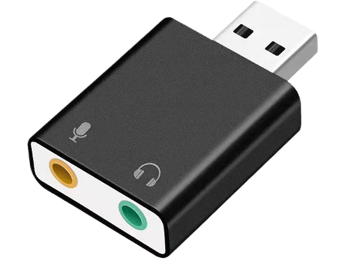 Adaptador De Placa Som Usb – Conversor Áudio 3,5 Mm, Sem Necessidade