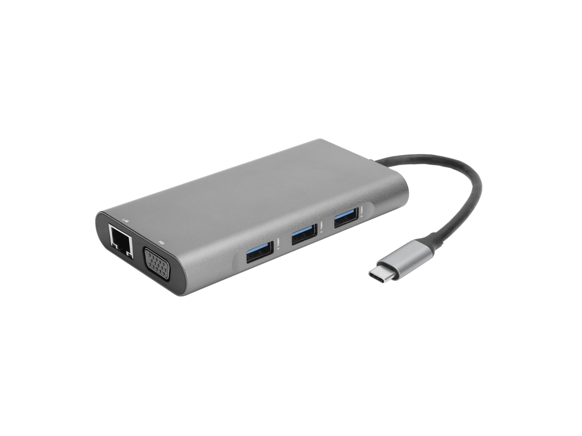 Hub Usb C 10 Em 1 Z030 Com Hdmi Vga Pd Usb 3.0 Rj45 Leitor De Cartão Sd Tf Adaptador De Áudio De 3,5 Mm