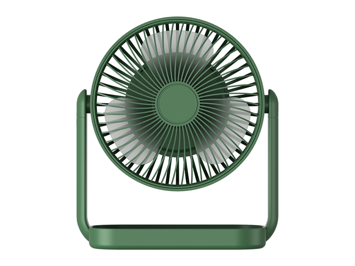 Ventilador Mini Recarregável Silencioso 3 Lâminas Verde Vintage