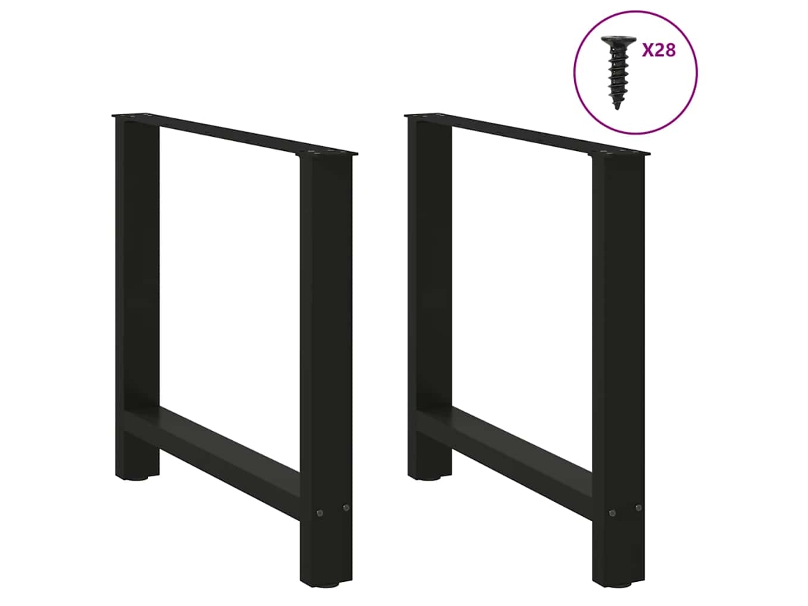 Vidaxl Pés Para Mesa De Jantar Pretos 2 Peças 70x(72-73) Cm Aço