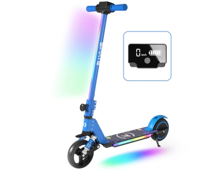 Trotinetes Elétricas E-RIDES S5 Azul para Criança- Vel.Máxima14 KM/H- Autonomia 8 km- Dobrável- Tela LED- Luz Do Pedal