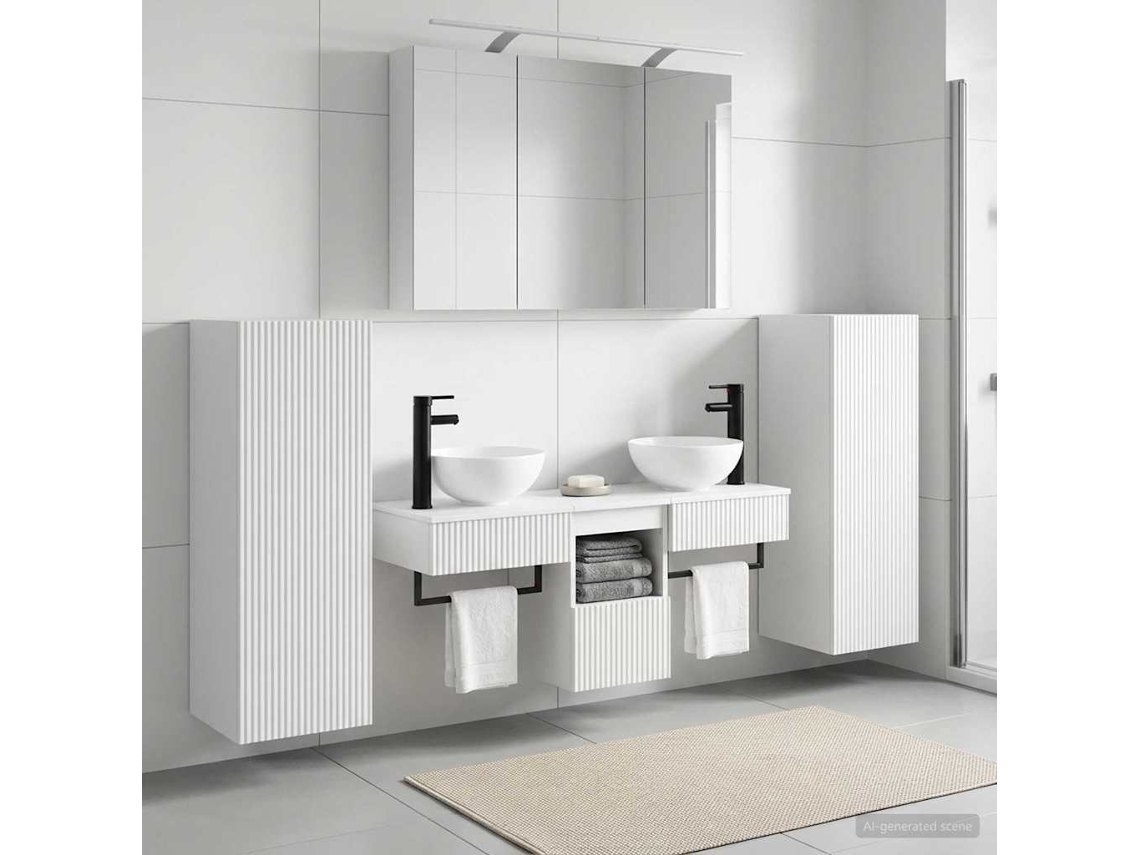 Vidaxl Conjunto De Móveis Para Banheiro 6 Unid. Branco