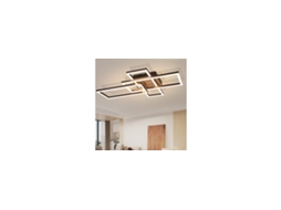 ZMH Luminária de teto LED para sala de estar 3000K, preta, retangular, retrô, para quarto