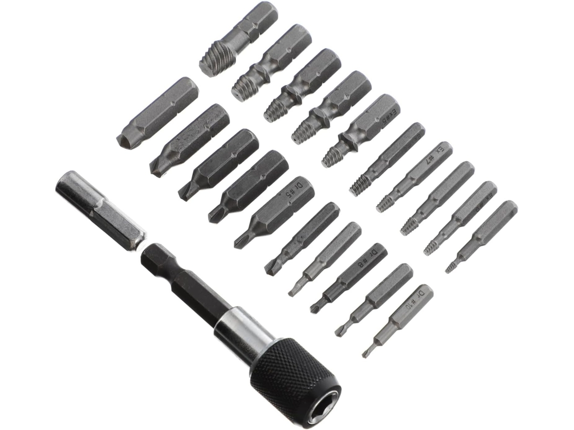 Conjunto De 22 Peças Extratores Parafusos Danificados E Quebrados Magiclulu Com Porta-bits