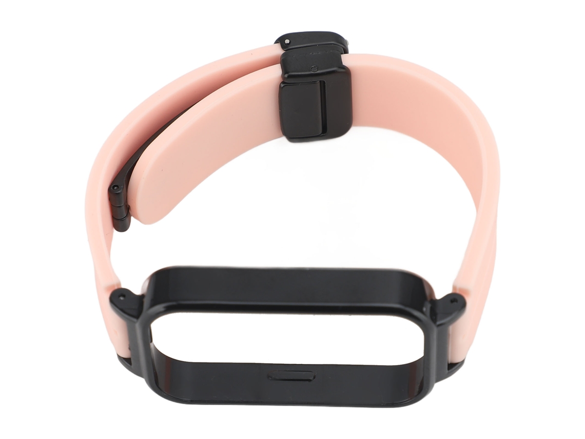 Pulseira De Silicone Com Fivela Magnética Para Band 3 E Band 9 Active Rosa