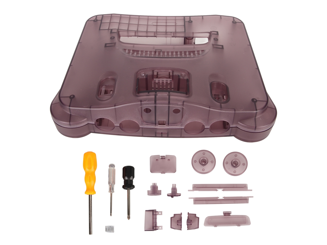 Capa Translúcida Rosa Roxa Para Console Nintendo 64