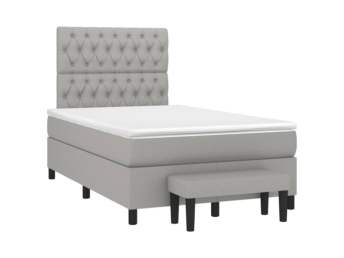 Box Spring Bed, Box Spring Beds Vidaxl Cinzeto Tecido (120 X 190 Cm)
