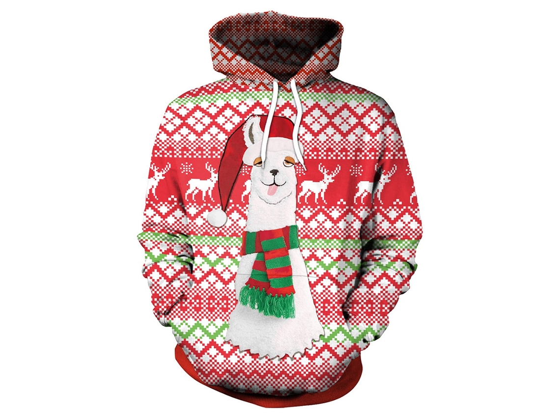 Sweatshirt De Natal Laxiscreed Com Capuz Estampado Festivo Tamanho L Para Um Look Confortável E Celebrativo