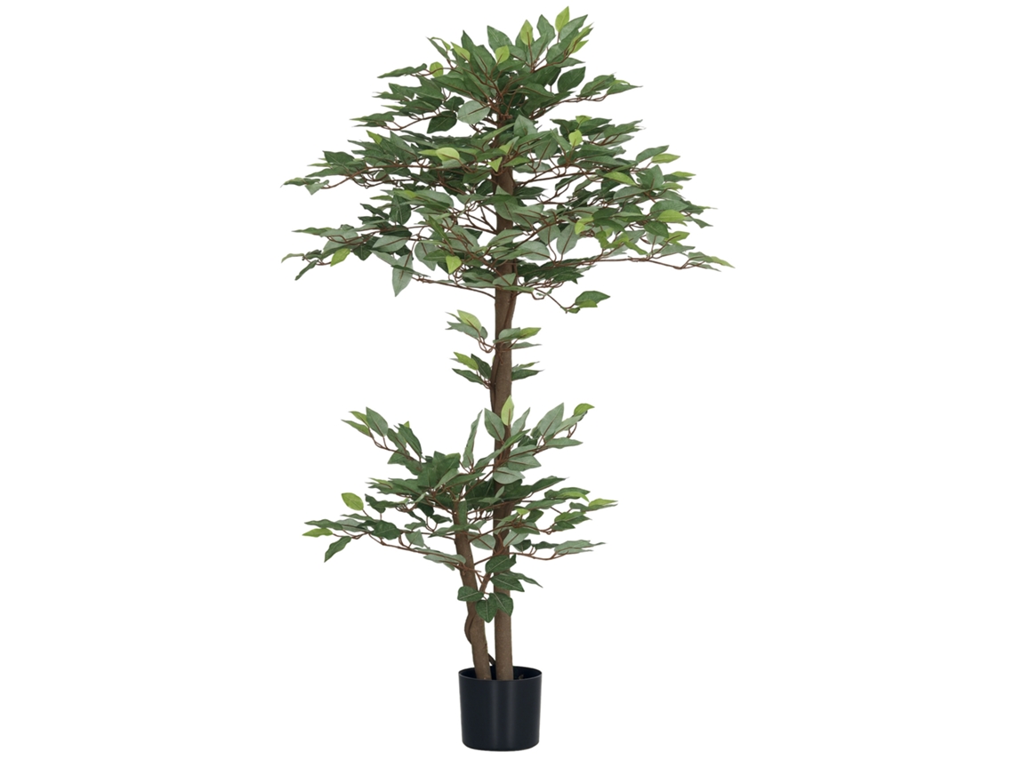 Árvore de Figueira de Bengala Artificial 1,5 m com tronco, galhos, folhas, vaso SINI TECH STORE
