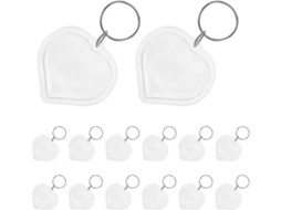 Conjunto 20 Chaveiros Moldura Acrílico Formato Coração Fáceis Bordas Seguras Ideais Projetos Fotográficos Diy GOKOCO