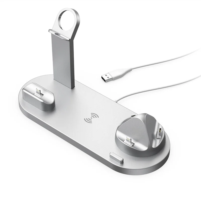 Carregador sem fio MDUG de 7 em 1 estação de carregamento com suporte de mesa, carregamento rápido e interface Tipo C