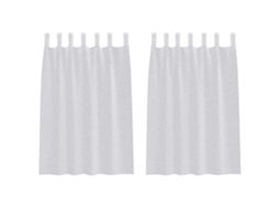 Maison Exclusive - Cortina De Voile 2 Pcs Cinzento-claro 140 X 140 Cm Poliéster