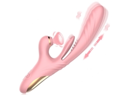 3 em 1 Vibrador de Massagem Telescópica para Chupar Língua e Lamber para Mulheres Rosa YIZHOOD