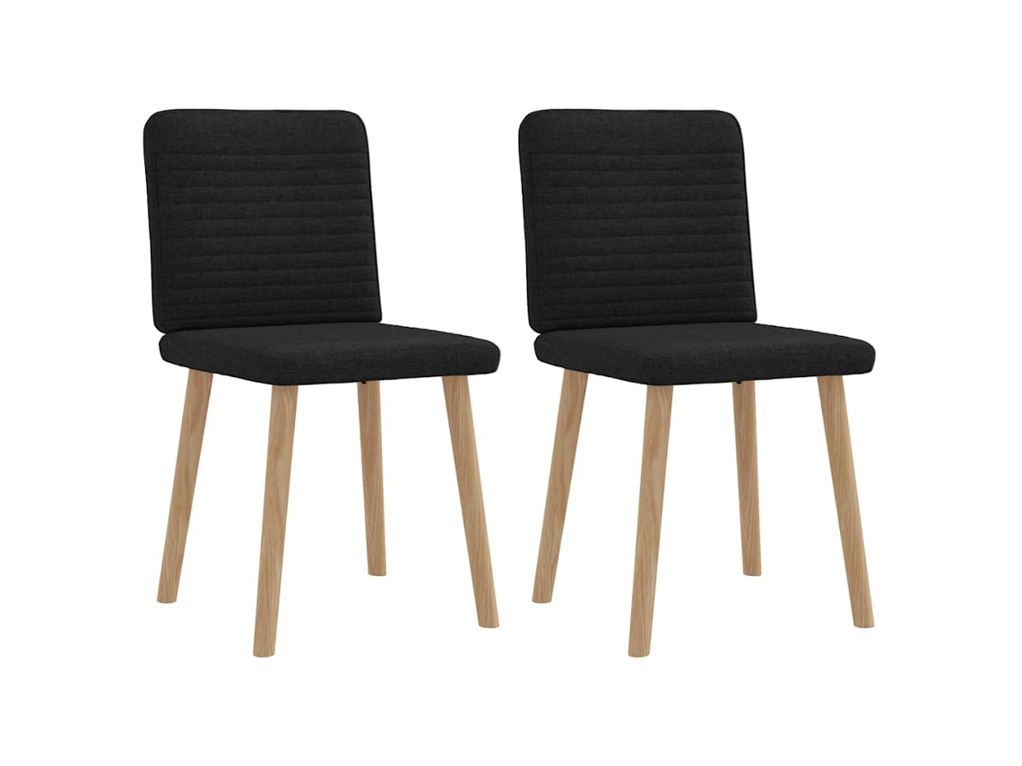 Vidaxl Cadeiras De Jantar 2 Pcs Tecido Preto