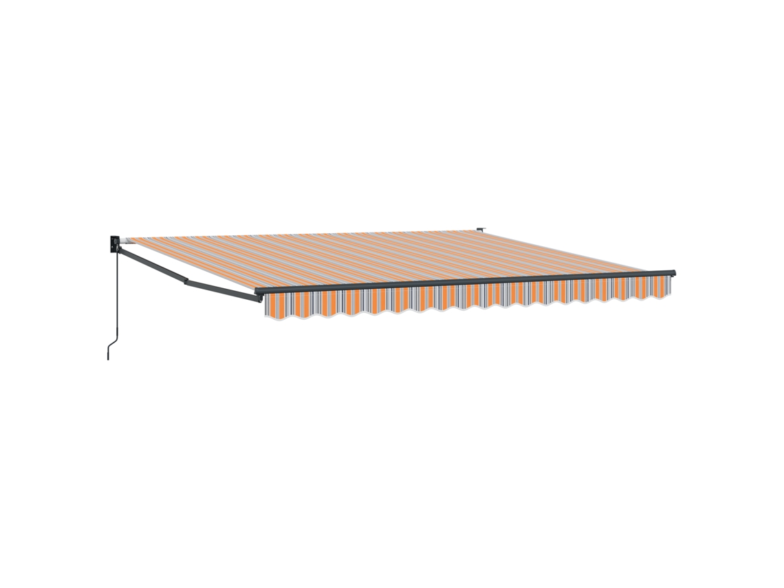 Toldo Retrátil Manual Riscas Multicoloridas Vidaxl Multicolorido Fabric