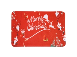 Tapete Anti derrapante para Porta e Piso com Padrão de Natal Absorvente para Cozinha e Banheiro