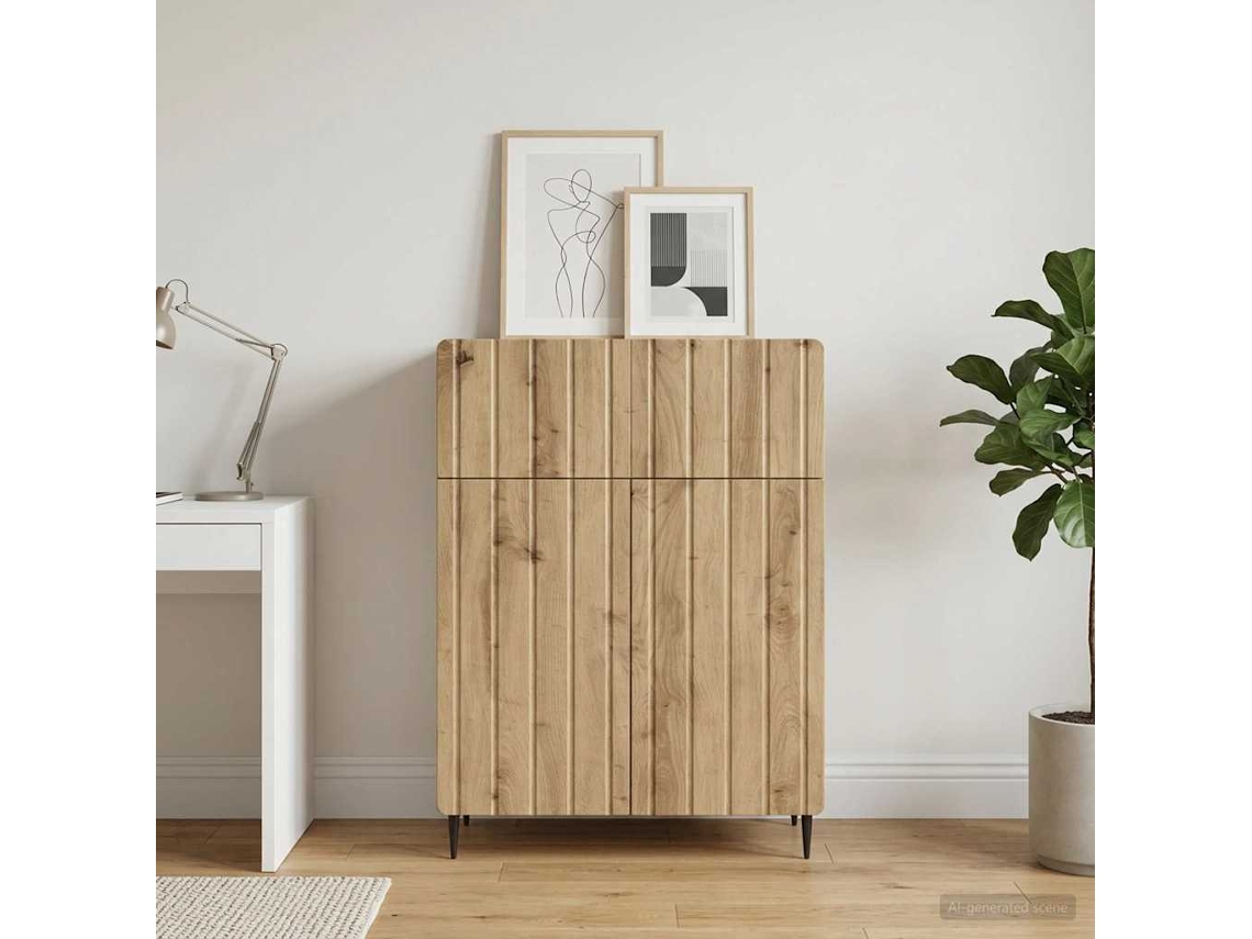 Vidaxl Buffet Carvalho Arttisan 66 X 34,5 X 92 Cm Derivados De Madeira