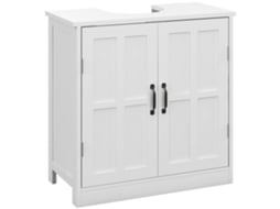 Móvel para Lavatório Pousar Melamina de Madeira, Mdf Cor Branco 60x30x60 cm Kleankin