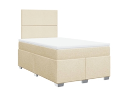 Cama com Molas/colchão 120x200 Cm Tecido Cor Creme MAISON EXCLUSIVE