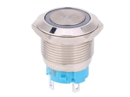 Interruptor De Botão Com Trava Automática 12~24vdc 19mm 1no 4pin Metal Branco 2pcs