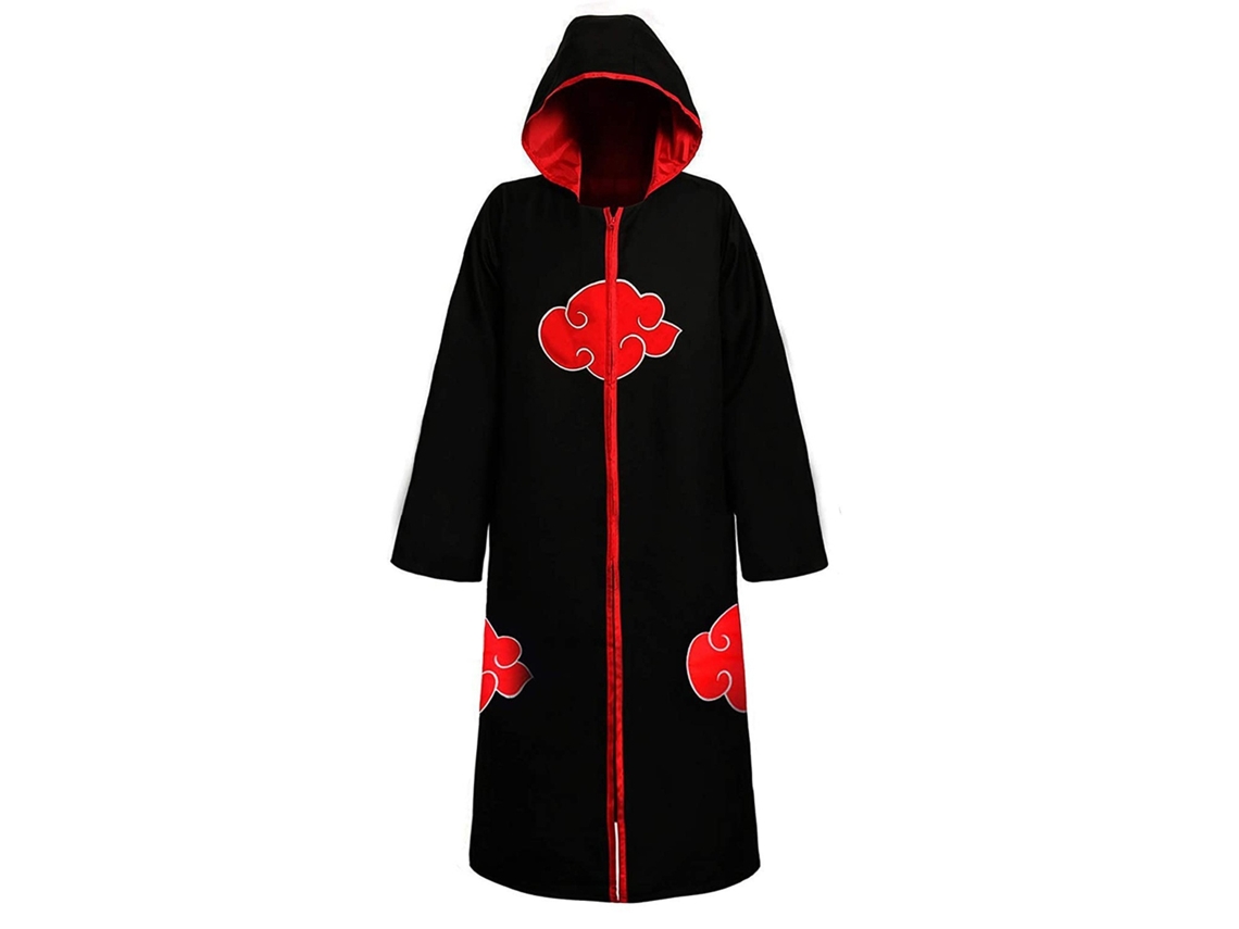 Capa De Cosplay Naruto Akatsuki Com Capuz, Tamanho M, Capa Com Capuz