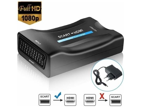 Conversor Scart Para Hdmi, Conversor De Vídeo Scart Para Hdmi 1080p/720p Compatível Com Hdtv Stb Vhs Xbox Ps3 Sky Dvd Blu Czyddd