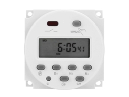 TEMPORIZADOR digital programável com LCD, 12V DC/AC, 16A, com bateria em BRILVIBERA