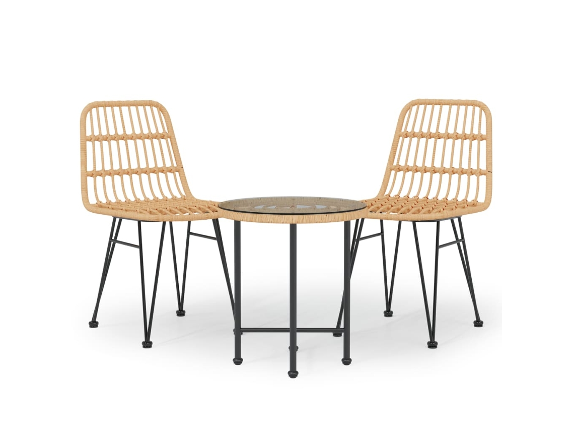 Maison Exclusive - 3 Pcs Conjunto De Jantar Para Jardim Vime Pe
