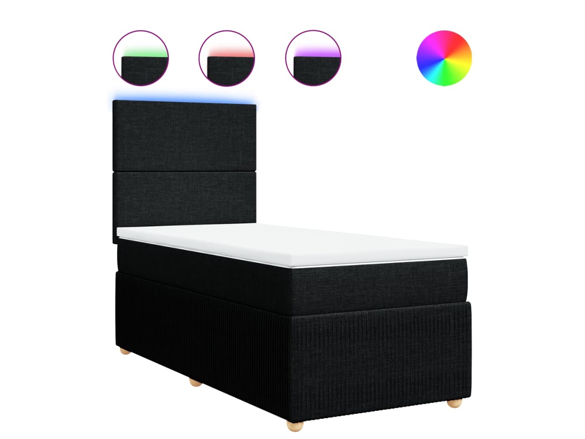 Box Spring Bed, Box Spring Beds Vidaxl Preto Tecido (90 X 190 Cm)