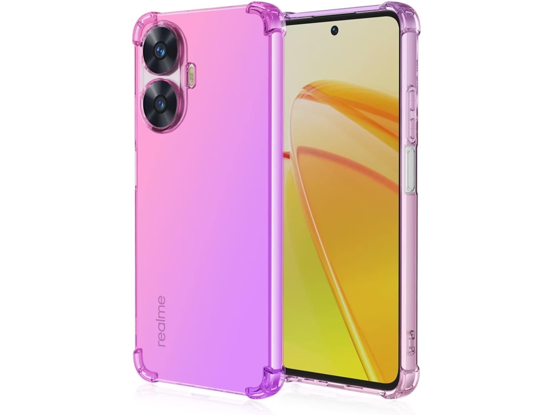 Capa Adequada Gradiente Malva para Realme Realme C55 HONGWE. Transparente