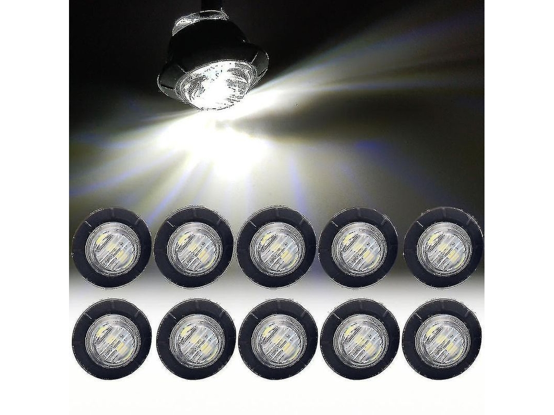10pcs Luz De Indicador Lateral Universal Led Para Carrinha Caminhão Reboque 12v-24v Ip68 Blanco