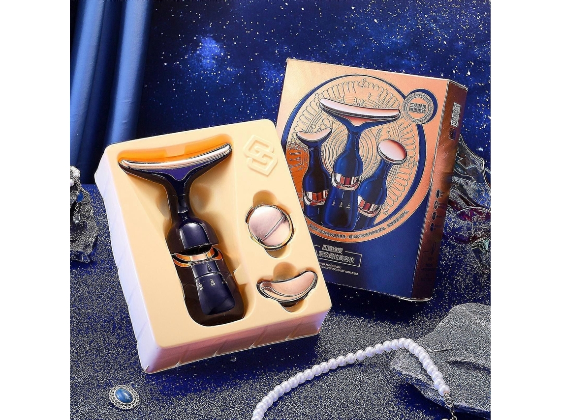 Masajeador Facial Antiarrugas 3 em 1 para Cabelo Facial, Dispositivo de Beleza Massageador por Vibração, Mas Sageador Estiramen GOKOCO