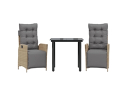 Garden Dining Set, Garden Dining Sets Vidaxl Bege Rattan / Vime (mesa Com 80 Cm De Comprimento)
