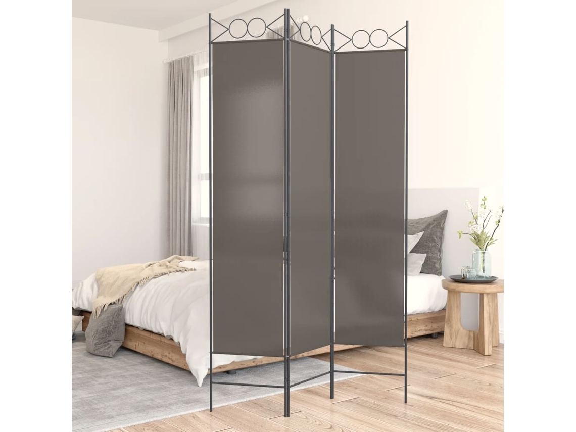 Vidaxl Biombo/divisória Com 3 Painéis 120x200 Cm Tecido Antracite