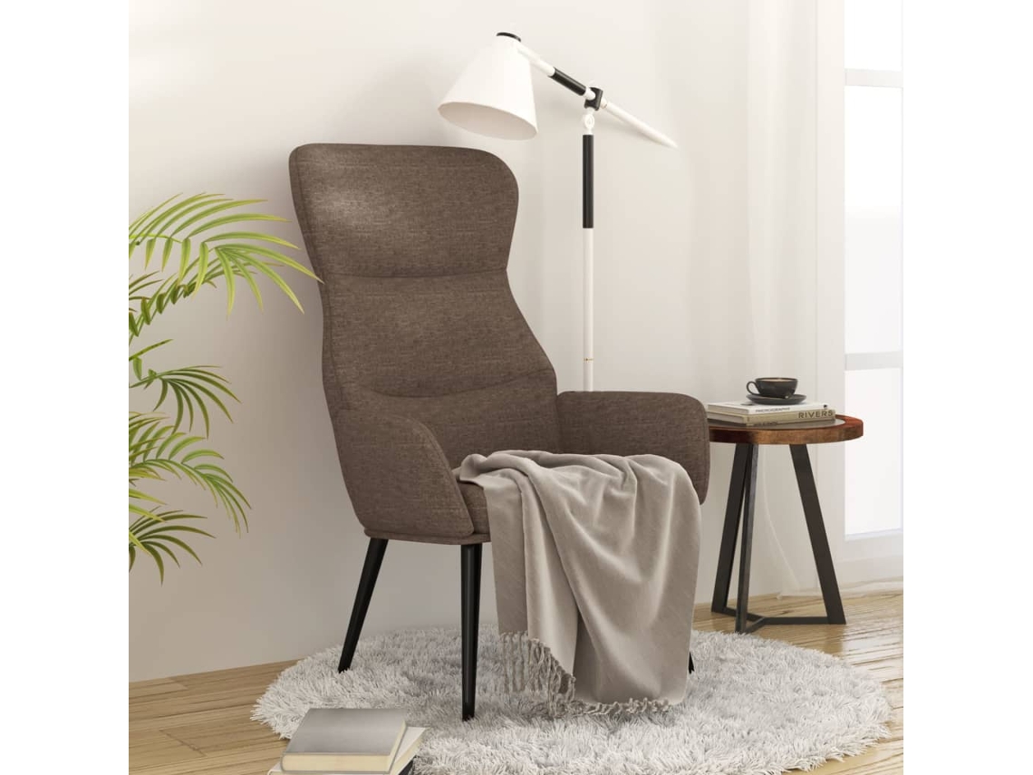 Vidaxl Cadeira De Descanso Tecido Cinzento-acastanhado