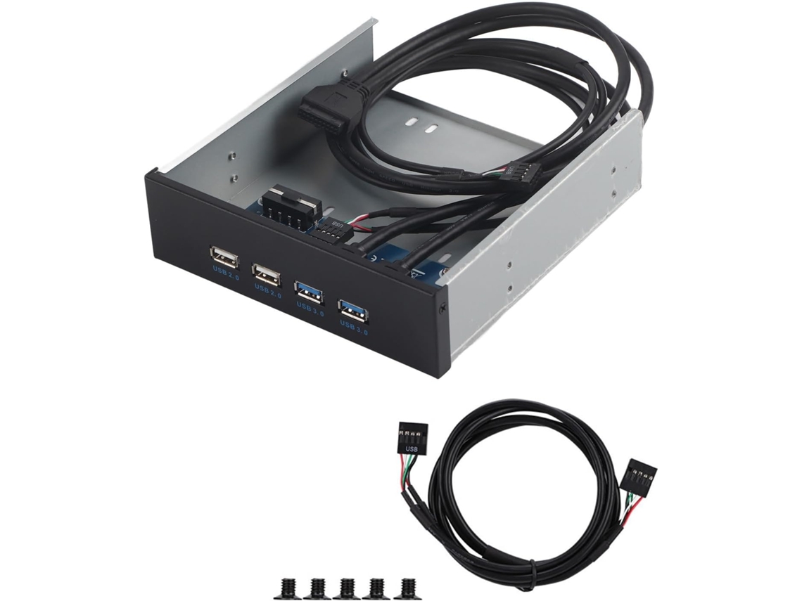 Painel Frontal De Expansão Com Hub 2 Portas Usb 3.0 E 2.0, Adaptador