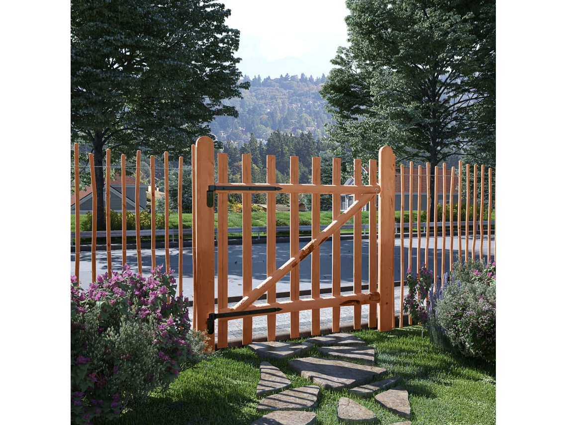 Vidaxl Portão Para Cerca 1 Pc 100x100cm Madeira De Aveleira Impregnada