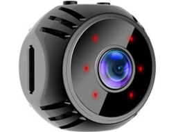 Webcams Sem Fio Multiplataforma Recarregáveis ​​hd 1080p 360 ° 60 ° Grande Angular Wifi Ip Night Vision Alarm 2 Em 1 Mini Câmera Yizhood (preta)