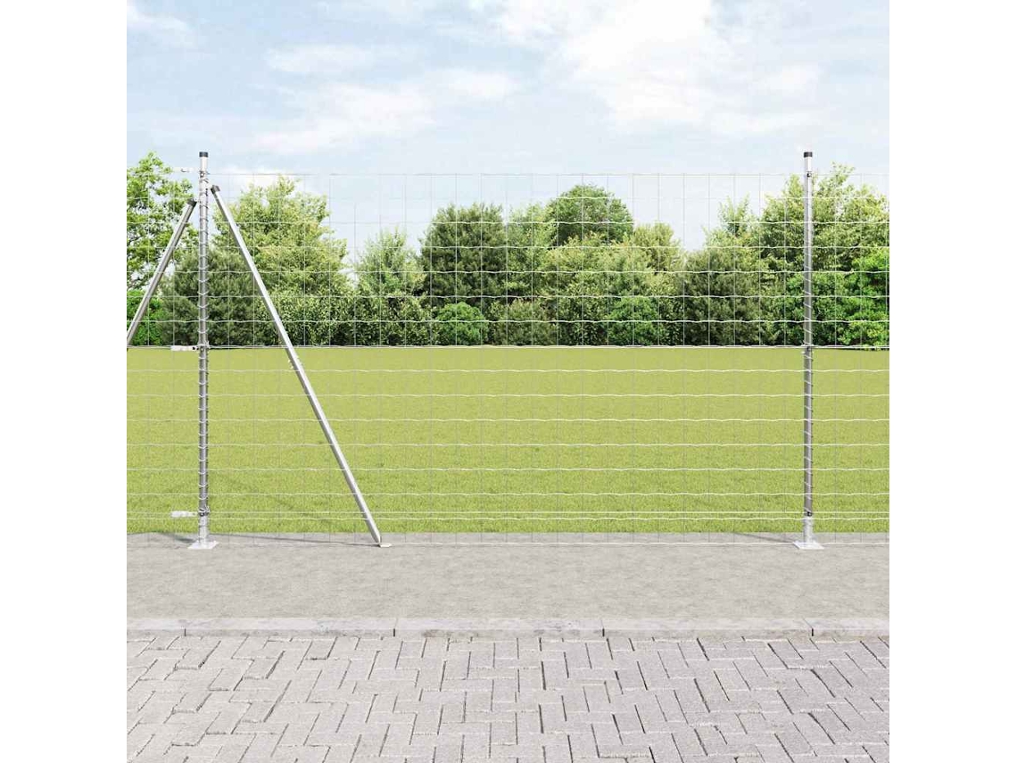 Vidaxl Cerca Euro Para Exterior Com Base De Concreto 10 X 1,5 M Malha