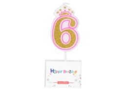 Vela De Aniversário Para Crianças Laxiscreed Com Coroa, Números 0-8, Sem Fumaça Para Festa De Meninas