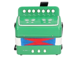 Primerox acordeão Infantil 7 Teclas Brinquedo Musical Educativo Presente para Crianças Verde