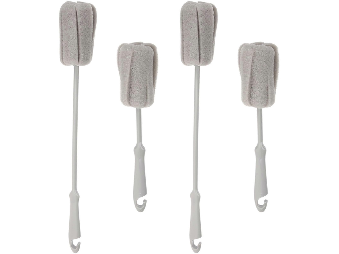 4 Escovas De Esponja Para Limpeza De Garrafas E Copos