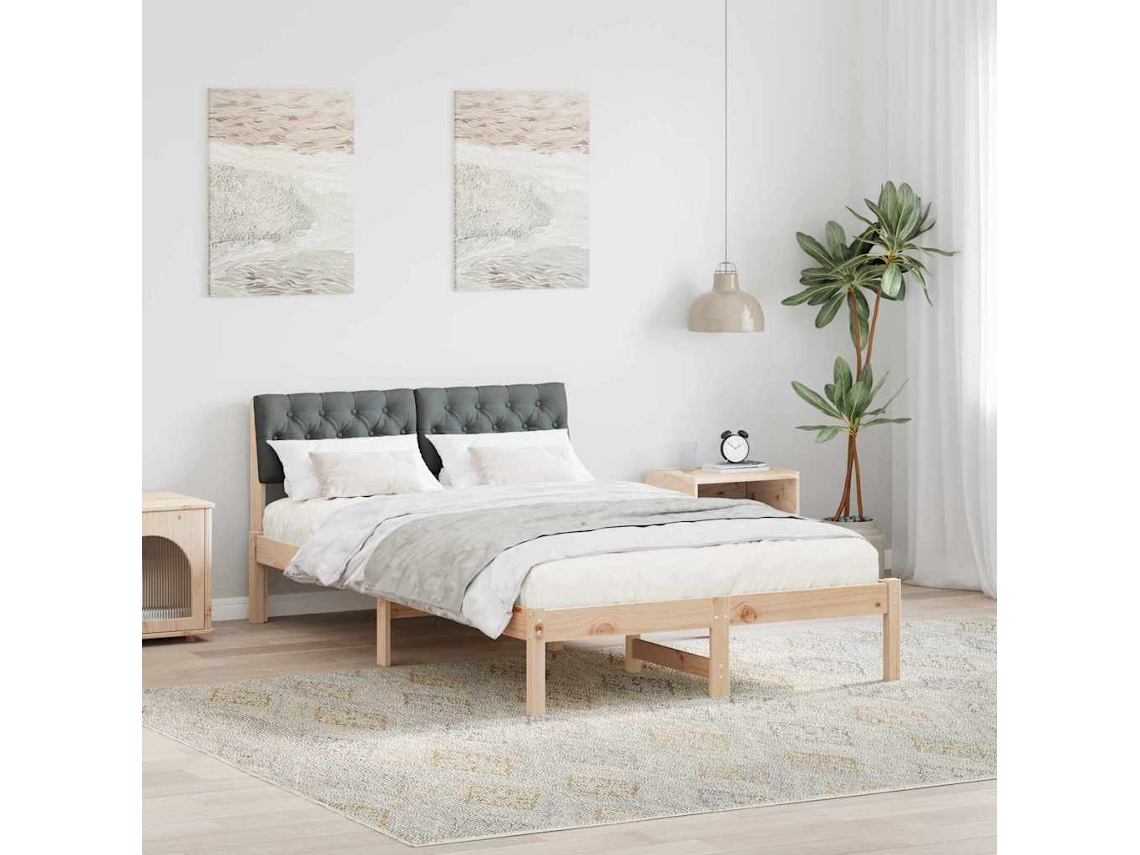 Vidaxl Estrutura Da Cama Castanho E Cinzento-escuro 120 X 190 Cm