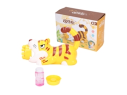 Primerox máquina de Bolhas Elétrica Infantil em Forma de Tigre 10 Orifícios Brinquedo Automático com Água de Bolhas