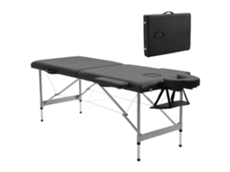 TOPBRICO Mesa de Massagem Profissional em Alumínio Branco, 215x81x61 Cm