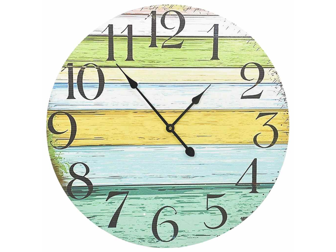 Relógio De Parede Vidaxl Multicolor Mdf (60 X 60 X 3 Cm)